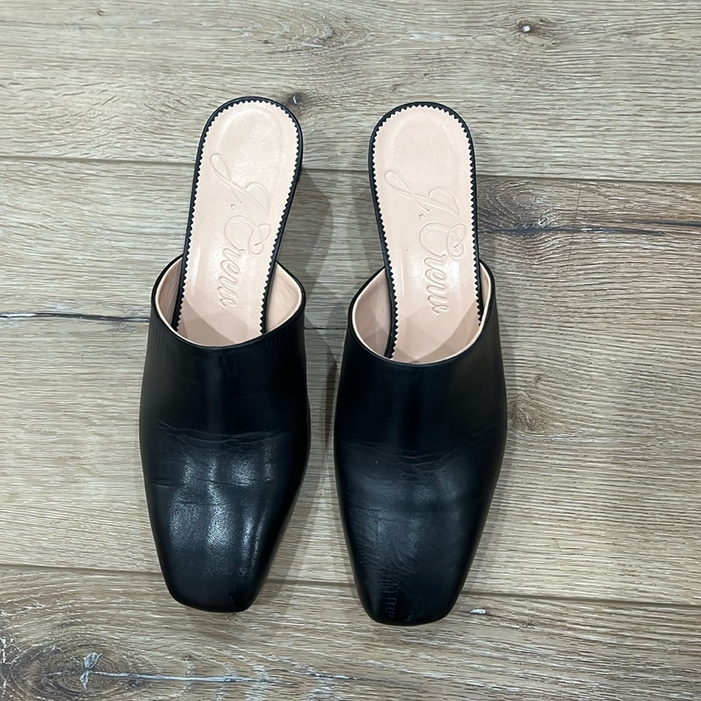 J crew black mules